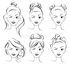 Suchen sie nach ideen für moderne frisuren für frauen, die mittellang sind und etwas chaotischer, also lässiger wirken? Ein Satz Frisuren Eine Skizze Moderne Frisuren Fur Langes Haar Brotchen Vektor Abbildung Illustration Von Getrennt Brotchen 151332348