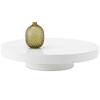 White high gloss nest of 2 round tables with shiny chrome legs coffee side table. 3