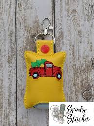 Check spelling or type a new query. Christmas Truck Hand Sanitizer Holder Key Fob Spunky Stitches