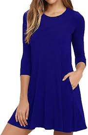19 99 Lrg Royal Blue Viishow Women S Casual Plain Simple T Shirt Loose Pocket Dresses With Pockets Win In 2020 Casual Tshirt Dress Swing Shirt Dress Black Shirt Dress