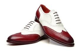 Black And White Wingtip Shoes Mens Two Tone Wing Tip Formal Shoes Burgundy Brogue Leather Shoes Handmade White Burgundy Brogue Leather Formal Shoes Spectator Shoes Dress Shoes Men