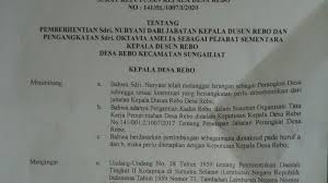 Peraturan menteri dalam negeri nomor 83 tahun 2015 tentang pengangkatan dan pemberhentian perangkat desa (berita negara republik indonesia tahun 2016 nomor 5); Kades Rebo Resmi Pecat Kadus Begini Ceritanya Bangka Pos