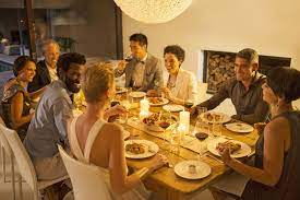 A dinner party is a social event where a small group of people are invited to have dinner and spend the evening at someone's house. This Is What Etiquette Really Means Dinner Party Games Etiquette Dinner Princess Birthday Party Games