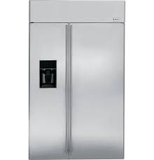 If you just moved the refrigerator to a new location, the move may have misaligned the hose that comes down or the pan. Ziss480dxss Ge Monogram 48 Built In Side By Side Refrigerator With Dispenser Monogram Appliances