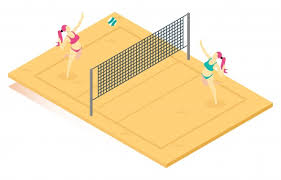 Confira sua história, regras, quadra e fundamentos do esporte. Ilustracao Isometrica Jogando Volei De Praia Vetor Premium