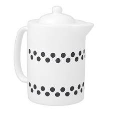 Black And White Teapot Checkered Darkgrey Dots Teapot Black And White Gifts Unique Special B W Style Tea Pots White Gifts Dark Grey