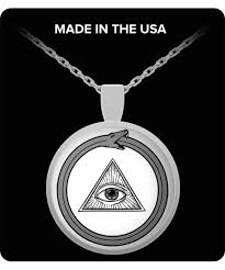 Biting its own tail, signifying the eternal cycle of life unity of opposing forces. Ouroboros Symbol Snake Dragon Eating Its Tail All Seeing Eye Of God Magic Gnostic Hermetic Rebirth Symbolism Necklace