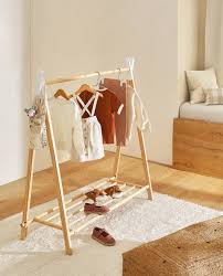 Ufine bamboo garment rack 6 tier storage shelves clothes hanging rack with side hooks, heavy duty clothing rack portable wardrobe closet organizer. Wooden Clothes Rack Furniture Furniture And Decoration Kids New Collection Zara Home Germany