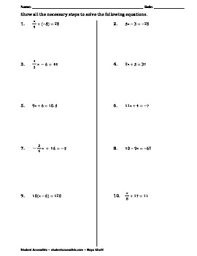 The intermediate level contains problems with negative and positive integers. Solving Two Step Equations Practice Worksheet Ii By Maya Khalil Tpt