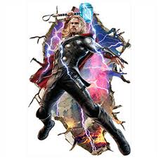 Looking for the best thor wallpapers? Super Hero Thor 3d Broken Wall Enter Kids Room Vinyl Stickers The Avenger Movie Poster Home Decoration Cartoon Wallpaper 90 60cm Wall Stickers Aliexpress