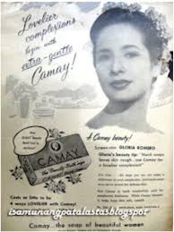 Commercial of long ago...Gloria Romero as ad model of beauty soap Camay,  ca. 1955