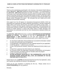 Sample cover letter for attached documents. Sample Cover Letter From Partnership Coordinator To Traveler