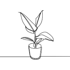 How to draw plants at paintingvalley.com? One Silhouette Doodle Contour Line Art Style Nature Home Beautiful Decorative Houseplant Outline Sign Icon C Line Art Flowers Line Art Drawings Line Art Vector