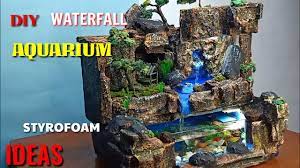 Membuat Pemandangan Air Terjun Aquarium Mini Realistis Dengan Styrofoam Youtube