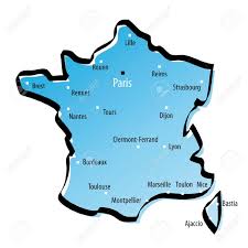 Carte géographique gratuite, carte carte de france : 12120011 Carte Stylis E De La France Avec Les Grandes Villes Banque D Images Soli Expo