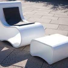 Kurve Chair And Footrest By Colorstone Contemporary Garden Furniture Exterior Design