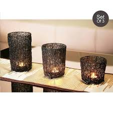 The set costs around $25 with shipping costs calculated at. Black Tealight Candle Holders Wired Mesh Display Decor Set Of 3 Buy Candle Holders 586892