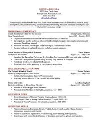 Count Dracula S Resume By Leah Osae Of University Of North Carolina At Chapel Hill Resume Free Resume Builder Sample Resume