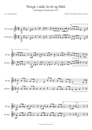 Benytt kort under eller vipps til #557255. Norge I Rodt Hvitt Og Blatt Sheet Music For Trumpet Solo Musescore Com