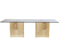 Browse a variety of modern furniture, housewares and decor. Bernhardt Interiors Abbot Double Pedestal Metal Dining Table With Glass Top Belfort Furniture Dining Tables