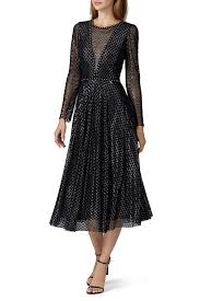Rent Black Printed Tulle Midi Dress By Nissa For 60 70 Only At Rent The Runway In 2020 Midi Dress Dresses Black Print