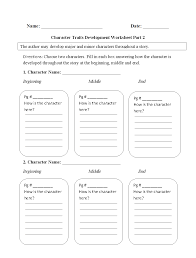 Reading Worksheets Character Traits Worksheets