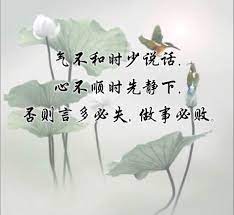 气不和时少说话 心不顺时先静下 否则言多必失 做事必败 morning quotes life quotes chinese quotes
