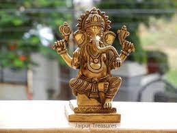 Brass Handmade Lord Ganesha Idol Statue Home Decor Figure Indian Traditional Decor House Warming Gift Height 5 5 Inches By Jai Statue Lord Ganesha Ganesha