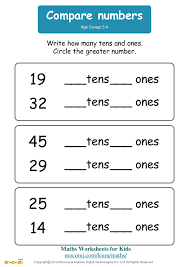 Money in ones tens and hundreds. Compare Numbers Maths Worksheets For Kids Mocomi Com