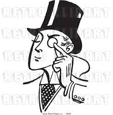 Black And White Candy Clipart Vector Clipart Of A Black And White Retro Gentleman Holding A Monocle To His Eye By Bestvector 5288 Jpg 1024 1044 Clip Art Monocle His Eyes