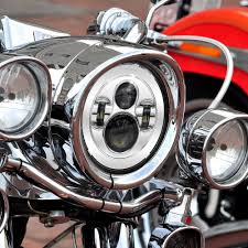 Amazon Com Mictuning 7 Inch Chrome Cree Led Projector Daymaker Hi Lo Beam Headlight For Harley Davidson Motorcycle A Motorcycle Harley Harley Davidson Harley