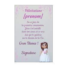 Carte De Felicitation Pour Une Communion A Imprimer