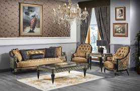 Get 5% in rewards with club o! Casa Padrino Luxury Baroque Living Room Set Gold Black 1 Sofa 2 Armchairs 1 Coffee Table 1 Side Table Ornate Baroque Furniture Luxury Quality Made In Italy