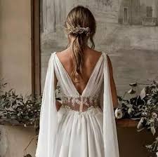 Der empire stil eignet sich perfekt für schwangere damen und bietet einem runden babybauch viel platz. Persephone Calliste Braut Griechische Hochzeitskleid Boho Etsy