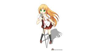 Maybe you would like to learn more about one of these? Hd Wallpaper Anime Original Blonde Girl Green Eyes Long Hair Microphone Wallpaper Flare