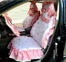 238 56 Universal Cotton Cute Flower Print Lace Auto Car Seat Cover 19pcs Sets Pink Carseat Cover Cover Baby Car Seats