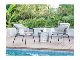 Amazon de bomey polyrattan rattan geflecht garten sitzgruppe. Garten Sitzgruppe Almada Aus Polyrattan Und Sicherheitsglas 2 Sessel Beistelltisch