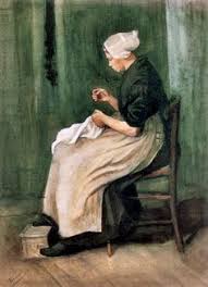 Scheveningen Woman Sewing 1882 Vincent Van Gogh Vincent Van Gogh Sanat Tarihi Tablolar