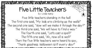 Five Little Teachers Halloween Poem Pdf Teachers Halloween Teacher Poems Halloween Poems