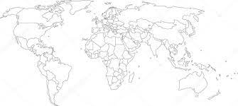 Weltkarte der flüsse zeigt alle größeren und wichtigen flüsse der welt mit ihren quellen. Vektorgrafiken Weltkarte Umriss Vektorbilder Weltkarte Umriss Depositphotos