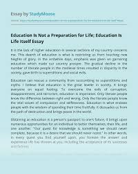 Education Is Not Preparation For Life Education Is Life Itself Essay Upsc Education Is Not A Preparation For Life Education Is Life Itself Free Essay Example