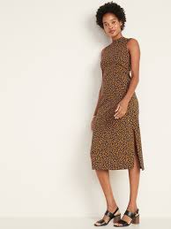 Fitted High Neck Sleeveless Midi Dress For Women Midi Dress Sleeveless Bridesmaid Dresses Long Navy High Low Dress Formal