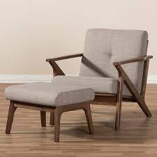 The ofm 161 collection mid century modern tufted fabric lounge chair with ottoman, solid honey beechwood legs, in beige, is a stunning piece that delivers a wingback chair meets mid century modern vibe that is sure to be a conversation starter. Mid Century Lounge Chair And Ottoman Set By Baxton Studio Overstock 17975300