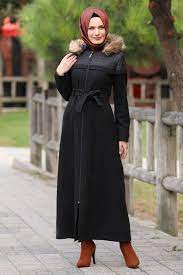 Pardesu Kapitone Detay Kase Pardesu Dfl618 Siyah Musluman Modasi Moda Stilleri Giyim
