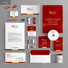 Red Klassischen Briefpapierschablone Design Mit Gelben Zentrales Element Dokumentation Fur Die Wirtschaft Lizenzfrei Nutzbare Vektorgrafiken Clip Arts Illustrationen Image 42338933