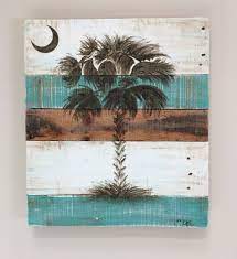 Sc Palmetto Tree Palm Tree Wall Art Beach Decor By Refurbarista Palmetto Tree Palmetto Tree Painting Palm Tree Wall Art