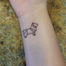 One of the most popular breeds on the internet! Electric Ink On Twitter Small Geometric Corgi Tattoo By Mickey Garcia Geometrictattoo Corgitattoo