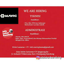 Loker serang lowongan kerja serang banten 2021. Lowongan Kerja Pt Mavic Lestarindo Persada Bandung Januari 2019 Info Loker Bandung 2021