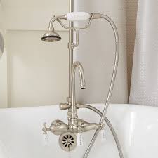 Gooseneck Clawfoot Tub Shower Conversion Kit D Style Shower Ring With Hand Shower Clawfoot Tub Shower Shower Conversion Clawfoot Tub Shower Tub Shower Kits
