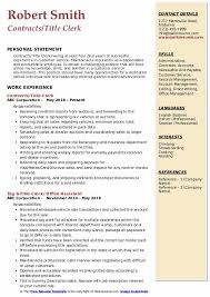 Proven track record of implementing and delivering initiatives that positively contribute to a company's bottom line. Title Clerk Resume Samples Qwikresume
